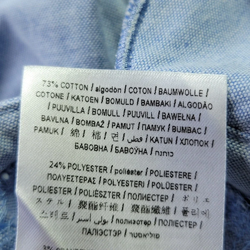 Guess‎ Baby Boy 12M Blue Bear Embroidered Shortall Overalls Chambray Adjustable